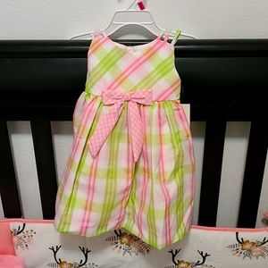 Baby pink and green dress